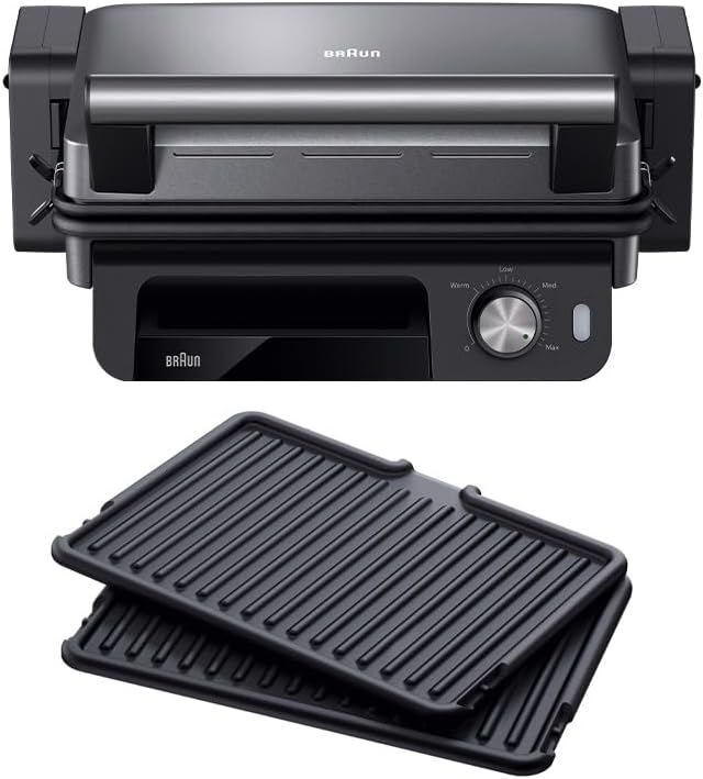 Braun, Elektrische Tischgrills, Braun/Dunkelgrau, MultiGrill 5 3in1 Grillpositionen Kontaktgrill BBQ Ofen