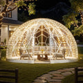 VEVOR, Gewächshaus, 2,2 m, Beige/Braun, Gartenkuppel, 6 x grosses transparentes Blasenzelt für 4, 7 Personen, geodätisches Kuppel mit Fenster