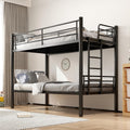 DELONGKE, Bettrahmen, 90x200 cm, Schwarz, Kinder Etagenbett Bunk Bed Kids mit Sicherheitsgeländer