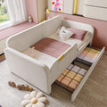 ANIROY, Bett, 90x200 cm, Weiss, Kinder-Spleiss, Polster, Schlafsofa Day Tages Einzel mit Metall gestell & 3, Samt