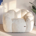Sofa, MAXYOYO, Grau/Weiss, Sitzsack Erwachsene, Floralförmige Bean Bag mit Memory-Foam Füllung