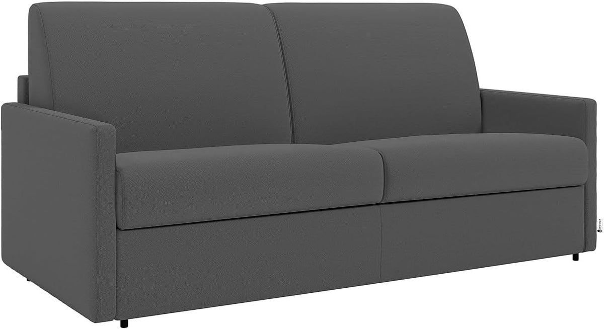 Vente-unique, Sofa, 160 cm, 14 cm, Grau, Schlaf 4-Sitzer - Liegefläche mit Lattenrost mit Breiten