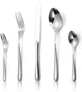 Alata, Bestecksets, Grau/Weiss, Vienna 18 / 10 Edelstahl Poliert, Besteck Set 12 Personen, Essbesteck 60 teilig
