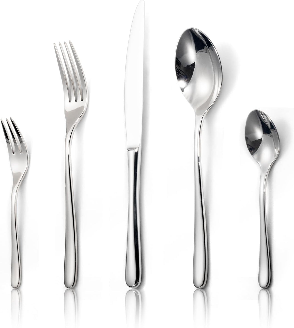 Alata, Bestecksets, Grau/Weiss, Vienna 18 / 10 Edelstahl Poliert, Besteck Set 12 Personen, Essbesteck 60 teilig