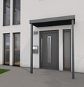 Gutta, Pavillion, Anthrazit, Rechteckvordach BS Plus 200 mit 2 Pfosten Links - mit Melder