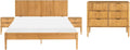 Beliani, Bettrahmen, 160x200 cm, Hellbraun, Schlafzimmer Set 4-teilig Kiefrenholz Bett mit 2