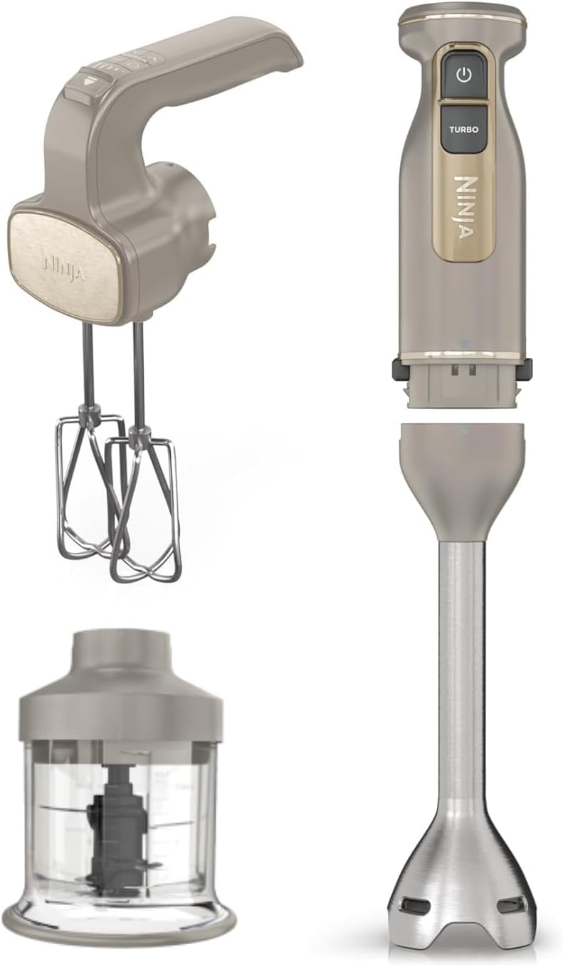 Ninja, Stab- & Standmixer, Gold, Foodi 3-in-1 Stabmixer, Handmixer & Zerkleinerer, Stone