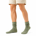 Socken Größe 39-42 aus Textilstrick in Salbeigrün mit Rippbund im lässigen Stil