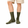 Socken 35-38 olivgrün aus Textil gerippt für Alltag und Freizeit