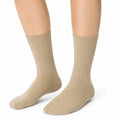 Socken Größe 35-38 Beige gerippt für Alltag