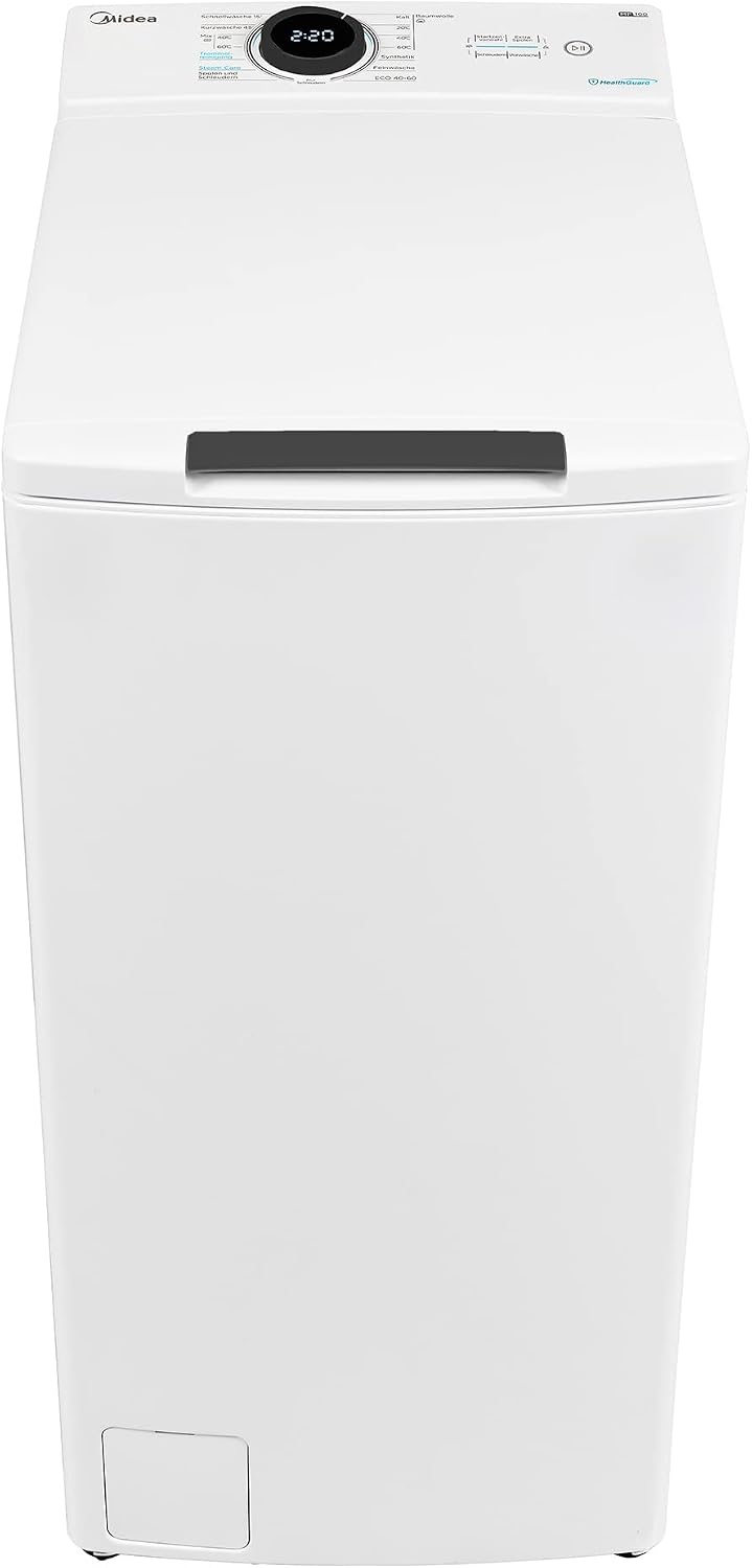 Midea, Waschmaschine, 7 kg, Weiss, MF100T70B-12A Toplader / AquaStop / Starzeitvorwahl /