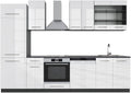 Vicco, Küchenzeile, 300 cm, Fronten des Küchenmöbels bestehen aus MDF. Der Korpus besteht aus 16 mm starker Spanplatte mit Melaminharzbeschichtung