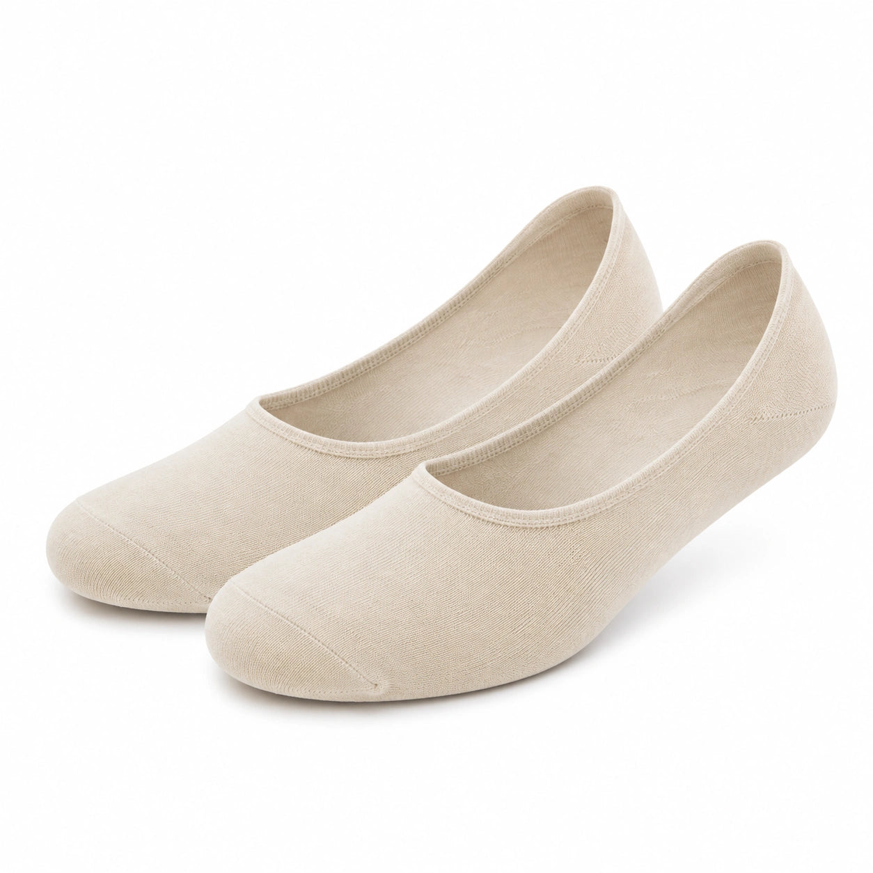Füßlinge Größe 39-42 aus Textil Beige - flache elastische Socken