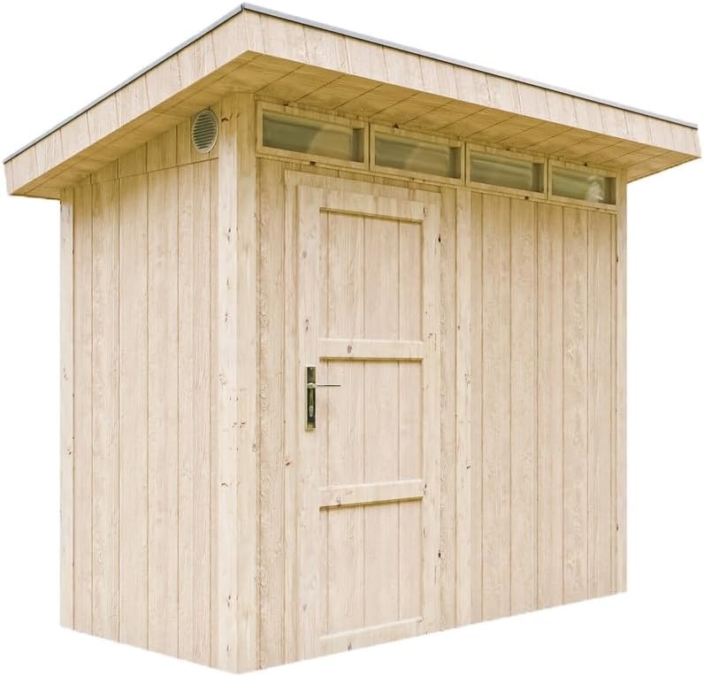 Gerätehaus, TIMBELA, 3m, Grau/Beige, Gartenhaus Holz Basis LP SmartSide ² ohne Boden
