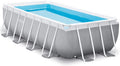 Intex, Stahlrahmenpool, 400 x 200 x 100 cm, 6.836 l, 12 V, Blau, 'PrismFrame' Pool rechteckig Aufstellpool Komplettset