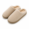 Hausschuhe 40/41 aus Textil in Beige mit Fleecefutter und rutschfester Sohle