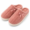 Hausschuhe Größe 42/43 Rosa Textil mit Schleife - geschlossene Pantoffeln