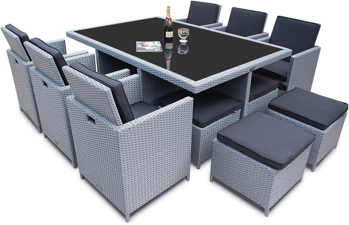 Ragnarök-Möbeldesign, Essgruppe, Grau, Heimdall Premium PolyRattan - Deutscher Hersteller - 8