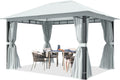TOOLPORT, Pavillon, Grau, Garten 3x4 m, Alu-Pfosten, Dachplane ca. 220 g / m²