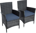 Gartenmöbel-Set, ESTEXO, Metallgestell mit Polyrattangeflecht; Material Kissenbezüge: 100% Polyester, Anthrazit/Grau