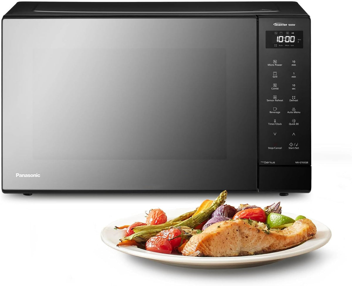 Panasonic, Mikrowellen mit Grill, 1000 W, 31 L, Schwarz, NN-GT65QBEPG Kombi-Mikrowelle mit Grillfunktion, 23 Automatische Programme