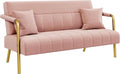Sofa, Yaheetech, Rosa, Polster mit Armlehnen & Beine aus Metall Modernes, Heimbüro