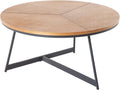 Sofa, Riess Ambiente, 80 cm, Eiche, Design Couchtisch Oak Elegance schwarzes Metallgestell