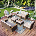 Sofa, MFSTUDIO, Grau, Polyrattan Gartenmöbel, Gartenlounge Outdoor, Wetterfest