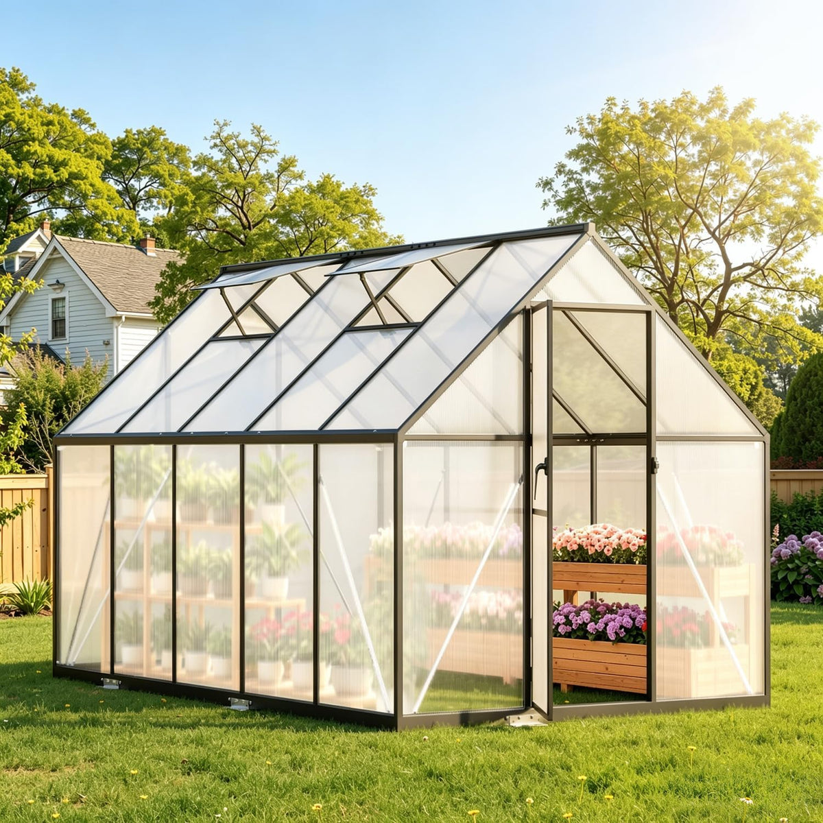 Jaxguom, Gewächshaus, 280x170x195 cm, 4,7 m, Gelb, Aluminium Garten - ²