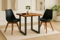 SAM, Essgruppe, 80x80 cm, Schwarz, 3-TLG. Josy, Nussbaum-Optik, 2X Stuhl