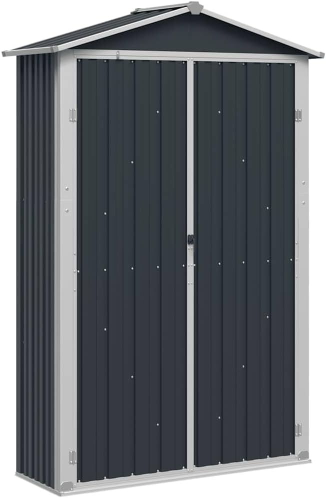 Gerätehaus, vidaXL, 116x45x175 cm, Anthrazit, Verzinkter Stahl