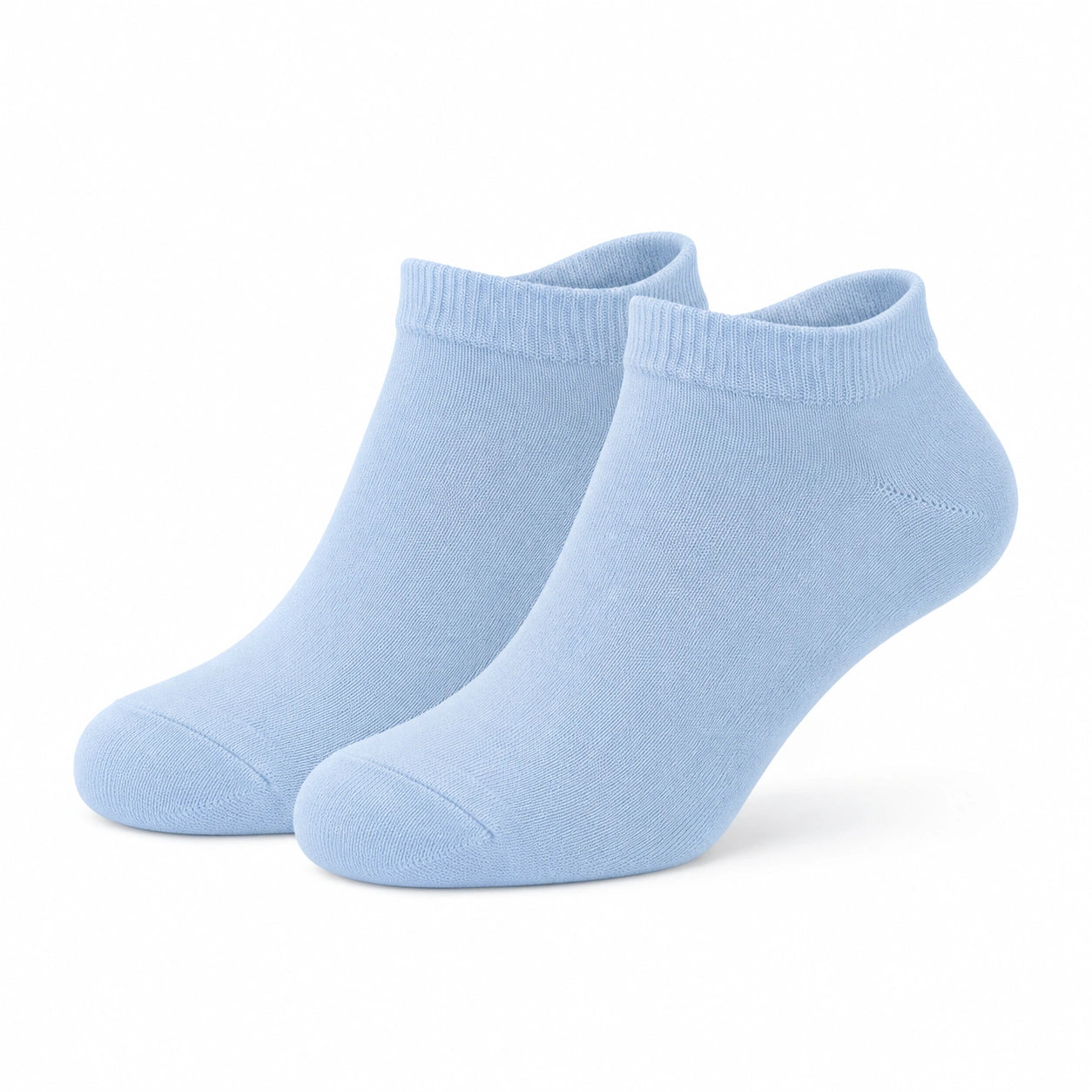 Sneakersocken 35-38 hellblau aus Strickgewebe mit Rippbund