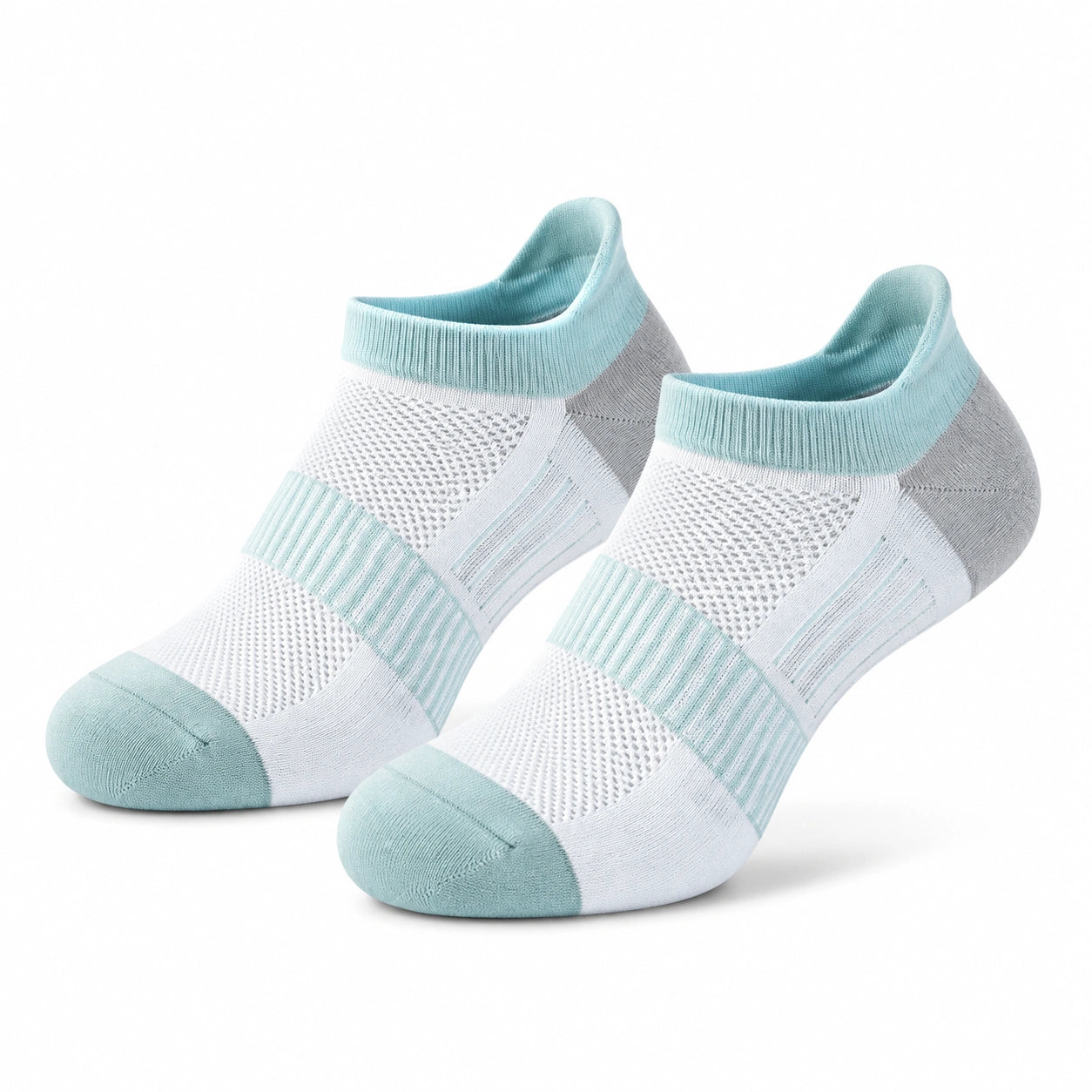 Sportsocken 35-38 aus Textilfasern in Weiß Mint mit atmungsaktiver Strickstruktur