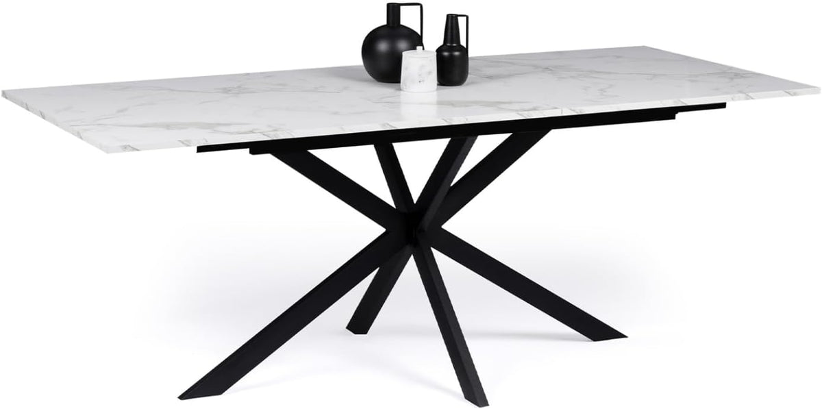IDMarket, Esstisch, 200 cm, Weiss, Table à Manger extensible Rectangle ALIX 6-10 personnes