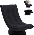 Hoclauho, Relaxsessel, 150 kg, 13 cm, Schwarz, Bequemer Bodensessel mit 4 Fach Verstellbarer Rückenlehne, 360° Drehfunktion Klappmechanismus