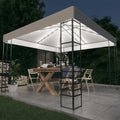 INLIFE, Innen, Stoff mit PA-Beschichtung, pulverbeschichteter Stahl, Weiss, Gartenzelt mit LED-Lichterkette 3x3 m -0305