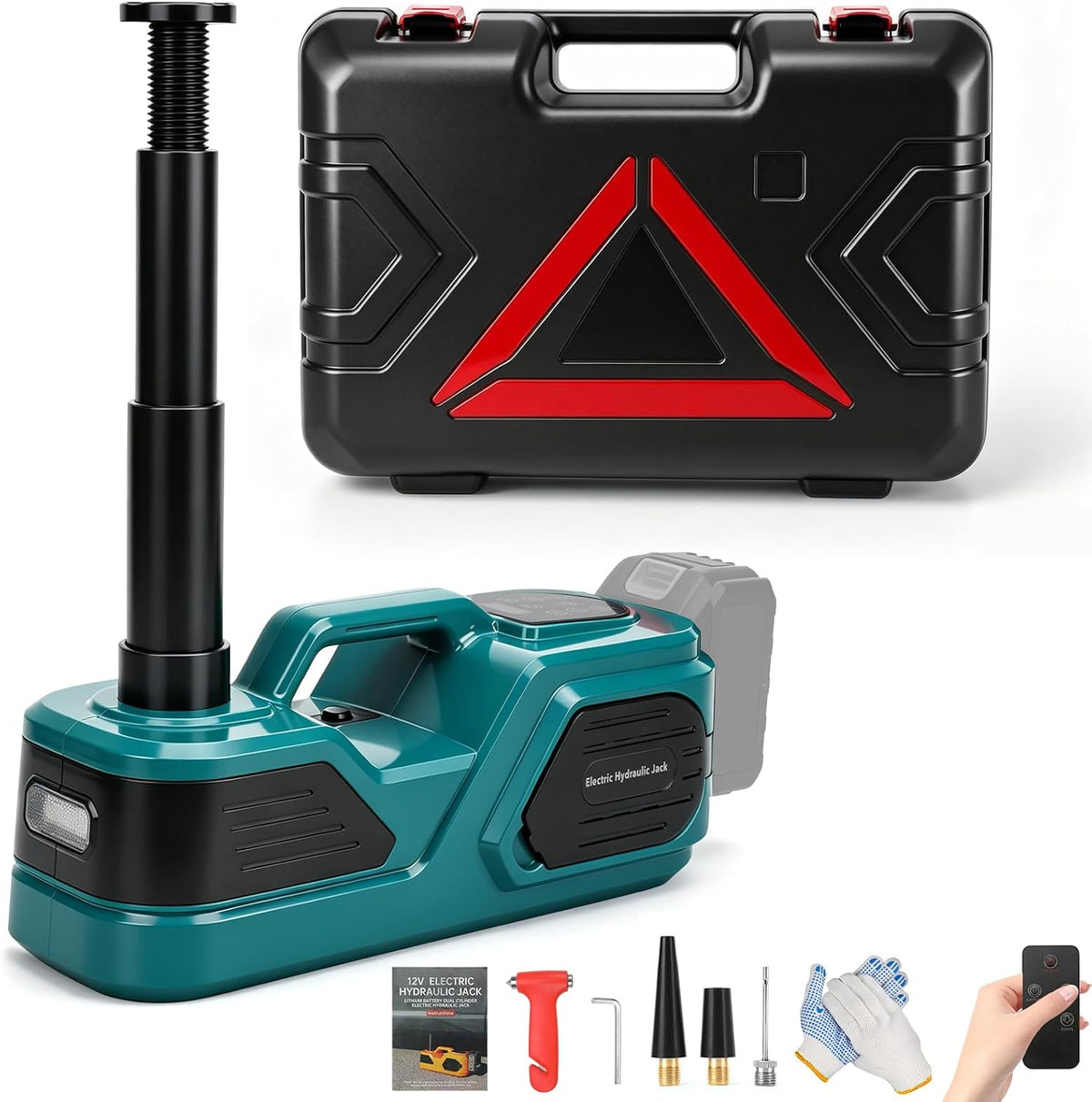 Roadtime, Bodenzüge, 18 V, Schwarz/Grau, 5T Akku-Wagenheber mit Luftpumffunktion für Makita -Akku