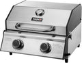 TAINO, Gasgrill, Grau/Weiss, PLATINUM COMPACT Tischgrill 2 Brenner Edelstahl Kompakt