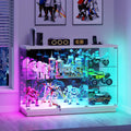 Lvifur, Vitrine, Weiss, 3-Lagen Glas mit RGB Beleuchtung und Glastüren für