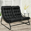 Cozykimo, Liegen, Schwarz, Doppelliege Outdoor 2 Personen, Sonnenliege 2 Personen, Gartenliege Extra Hoch, Loungesessel Outdoor