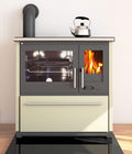 Plamen, Kaminofen, 8 kW, Creme, Küchenofen Holzherd 850, links - Dauerbrandherd