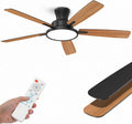 Taloya, Deckenventilator, 132 cm, Schwarz, mit Beleuchtung und Fernbedienung, Leise DC Motor, LED Lampe Dimmbar 3000-6500K