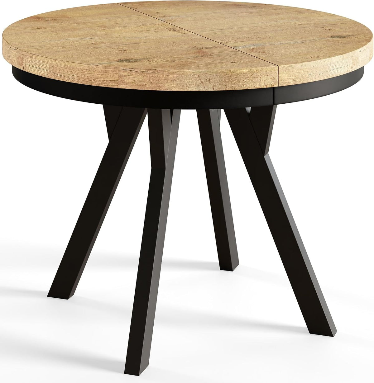AlpiMeble, Esstisch, 200 cm, Schwarz/Beige, Ausziehbar Evo, Stabile Konstruktion, 100-, Lancelot