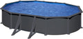 Gre, Stahlrahmenpool, 6,34 m, 3,99 m, 1,32 m, Grau/Blau, Pools Pool Oval Stahl x x, Anthrazitgrau, Sandfilteranlage