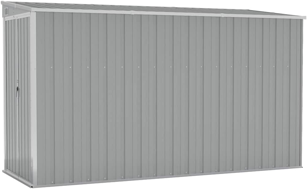 KTHLBRH, Gerätehaus, 118x288x178 cm, Verzinkter Stahl, Metall, Grau, Anbauschuppen Verzinkter Stahl