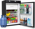 Smad, Mini-Kühlschrank, 100 L, 230 V, 12 V, Schwarz, Gas Kühlschrank mit Gefrierfach, Kühlschrank Gas, für Wohnmobil