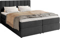 BROMARKT, Boxspringbett, 160x200 cm, Grau, mit Matratze Bett mit Topper Graphit