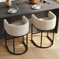 KRAMZMING, Barhocker, 62 cm, Beige, 2er Set, Leinen