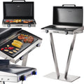 Kalorik, Elektrogrill, 1002 L, 2500 W, Silber/Schwarz, TKG EBBQ XXL mit Standfuss und Deckel, Standgrill Elektro aus Edelstahl