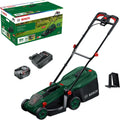 Bosch, Rasenmäher, 34 cm, 65 mm, 35 l, Grün, Akku- ROTAK18 V-34 (Schnittbreite:, Schnitthöhe: 25-, Stoff-Grasfangkorb